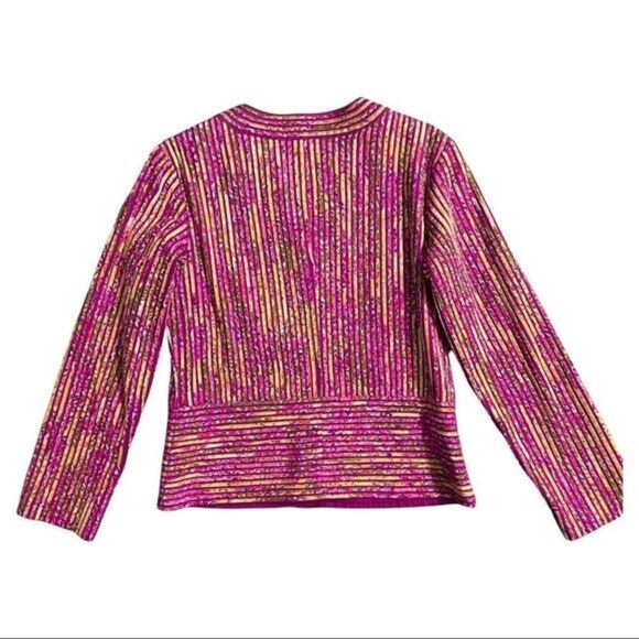 Chico's‎ Annabelle Pink Striped Blazer Sugarberry Dream Size 0 (4) - Picture 4 of 13